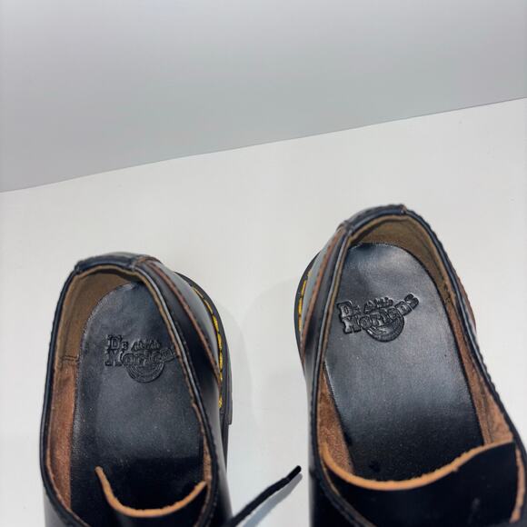 Dr. Martens Leona Lo Smooth Leather Heeled Lace-Up Platform Shoes – Black Size 8 - Picture 13 of 15